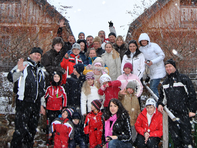 group in the snow